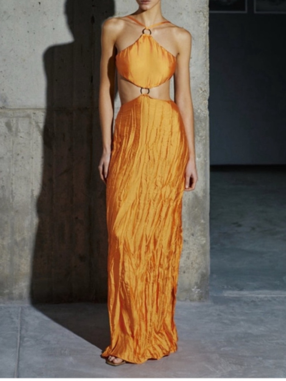 Baobab Swim Kira Maxi Dress in Guarana Orange Cutout Maxi Dress Size Medium